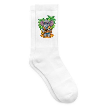Lustige Elefant Cartoon Sommer Strand Sonnenbrille - Tennissocken - Weiß - Rechts