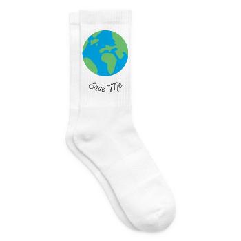 Save Me - Planet Erde - Tennissocken - Weiß - Rechts