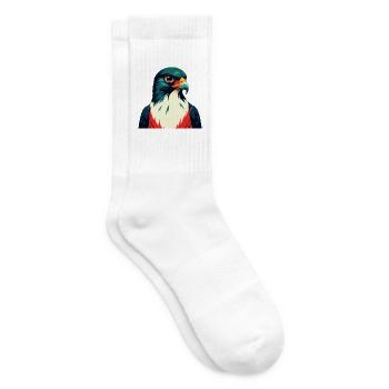 Falke Zeichentrickfigur Buntes Haustier Tier - Tennissocken - Weiß - Rechts