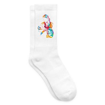 Fürsorgliche Hebamme Kreißsaal - Tennissocken - Weiß - Rechts