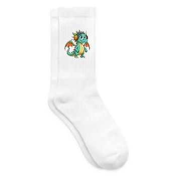Dragon Funny Cartoon Character Musique de casque - Chaussettes de tennis - blanc - Droite