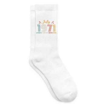 Juli 1971 Geburtstag Juli 1971 Juli - Tennissocken - Weiß - Rechts