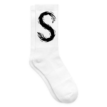 Buchstabe S Schwarz - Tennissocken - Weiß - Rechts