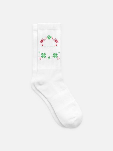 Weihnachten zu Hause ist da wo meine Liebsten sind - Tennissocken - Weiß