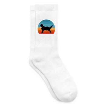 Irish Setter Hundeliebhaber Silhouette Vintage Sonnenuntergang - Tennissocken - Weiß - Rechts