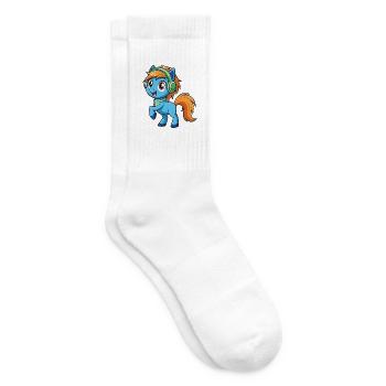 Pony Lustige Zeichentrickfigur Kopfhörer Musik - Tennissocken - Weiß - Rechts