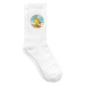 Kanarienvogel Aquarell Cartoon Kawaii Clipart Tier - Tennissocken - Weiß - Rechts