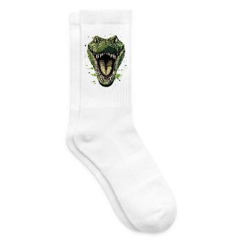 Krokodil Alligator Reptilien Kroko Liebe Krokodile - Tennissocken - Weiß - Rechts