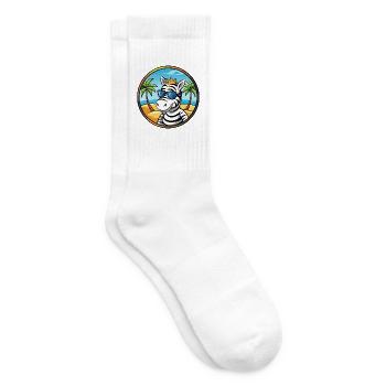 Zebra Lustige Cartoon Sommer Strand Sonnenbrille Cool - Tennissocken - Weiß - Rechts