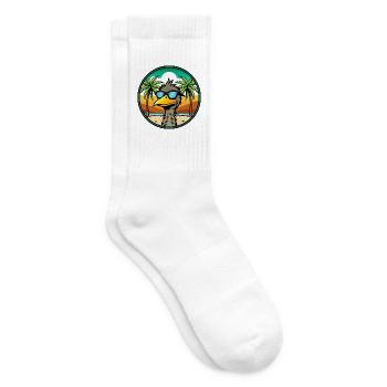 Emu Lustige Cartoon Sommer Strand Sonnenbrille Aufkleber - Tennissocken - Weiß - Rechts