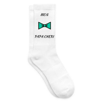 HAPPY FATHER'S DAY. DAD. FATHER'S DAY. FATHER - Tennis socks - white - Right
