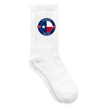 Edinburg Texas Flagge USA Reise Souvenir Abzeichen - Tennissocken - Weiß - Rechts