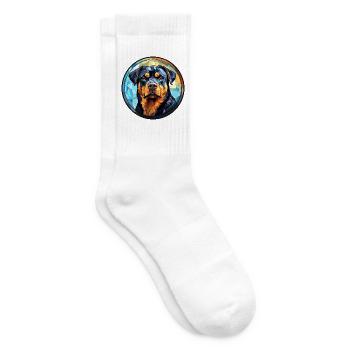 Rottweiler Hunderasse Aquarellglas - Tennissocken - Weiß - Rechts