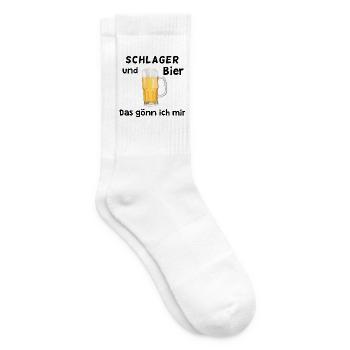 Schlager und Bier - Das gönn ich mir - Tennissocken - Weiß - Rechts