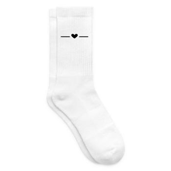 Linie Herz Schwarz - Tennissocken - Weiß - Rechts