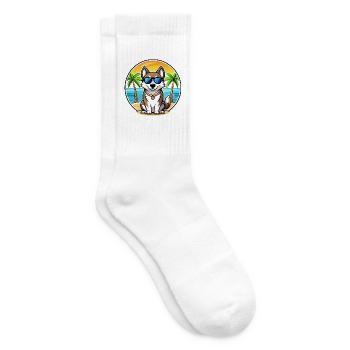 Ostsibirische Laika-Hunderasse Cartoon-Sonnenbrille - Tennissocken - Weiß - Rechts