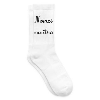 MASTER. THANK YOU. THANK YOU MASTER - Tennis socks - white - Right