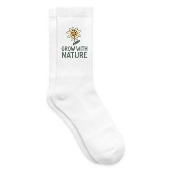 Grow with Nature – Blumenkraft - Tennissocken - Weiß - Rechts