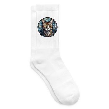 Manx Cat Breed Aquarellglas - Tennissocken - Weiß - Rechts