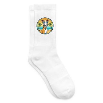 Englischer Whippet Hund Rasse Cartoon Sonnenbrille Strand - Tennissocken - Weiß - Rechts