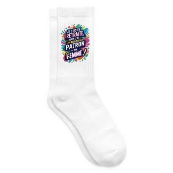Retraite: Nouveau Patron Ma Femme - Chaussettes de tennis - blanc - Droite