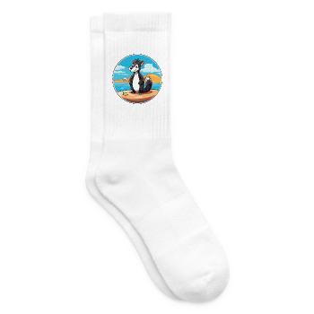 Stinktier-Aquarell-Cartoon-Kawaii-Clipart-Tier - Tennissocken - Weiß - Rechts