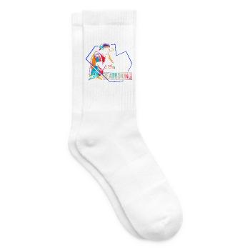Kraftvoller Beatbox Mundpercussion - Tennissocken - Weiß - Rechts