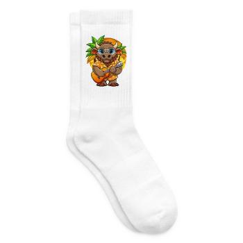 Lustige Bison Cartoon Sommer Strand Sonnenbrille Gitarre - Tennissocken - Weiß - Rechts