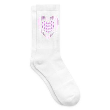 Herzen rosa Herzen rosa Muster - Tennissocken - Weiß - Rechts