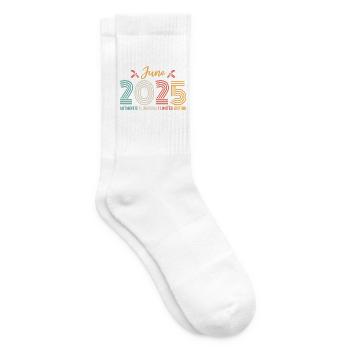 Juni 2025 Geburtstag Juni 2025 Juni Retro - Tennissocken - Weiß - Rechts