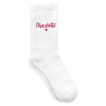 Charlotte Herz Pink - Tennissocken - Weiß - Rechts