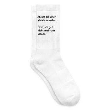 Ja ich Bin Älter Als Ich Aussehe Zwerg Shirt - Tennissocken - Weiß - Rechts