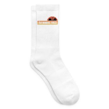 Skyline d’Istanbul dans un design rétro - Chaussettes de tennis - blanc - Droite