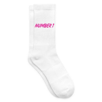 Numéro 1 - un - premier - premier - 1 - numéro 1 - Chaussettes de tennis - blanc - Droite