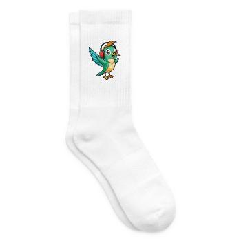 Kolibri Lustige Cartoon Tier Kopfhörer Musik - Tennissocken - Weiß - Rechts