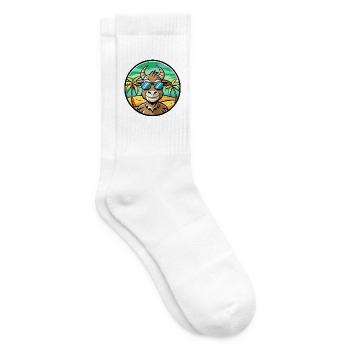 Ziege Lustige Cartoon Sommer Strand Sonnenbrille Aufkleber - Tennissocken - Weiß - Rechts