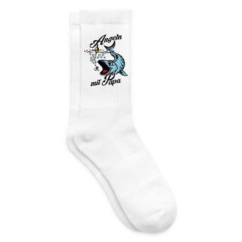 Angeln mit Papa. Ein Angeltag mit Papa - Tennissocken - Weiß - Rechts
