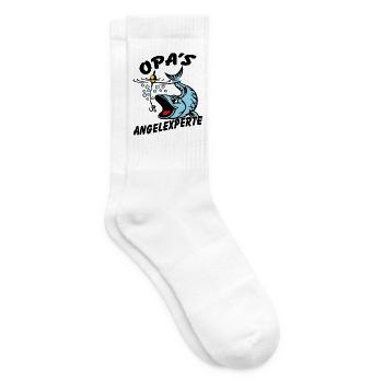 Opa's Angelexperte - Angeln mit Opa - Tennissocken - Weiß - Rechts