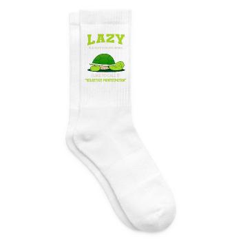 Lazy Turtle Fun Funny Faulheit Schildkröte - Tennissocken - Weiß - Rechts