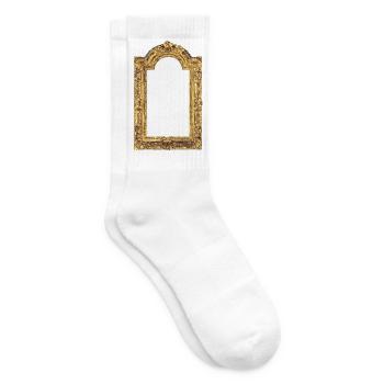 Goldener Bilderrahmen - Tennissocken - Weiß - Rechts
