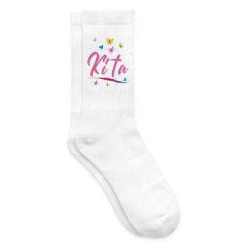 Kindergarten, Kita, Schmetterlinge - Tennissocken - Weiß - Rechts