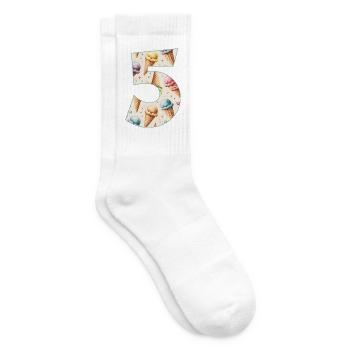GLACE NUMÉRO 5 ANS CRÈME GLACÉE 5E ANNIVERSAIRE - Chaussettes de tennis - blanc - Droite