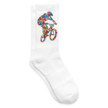 BMX Bike Fahrer Stunt Kinder Herren Fahrrad BMX - Tennissocken - Weiß - Rechts