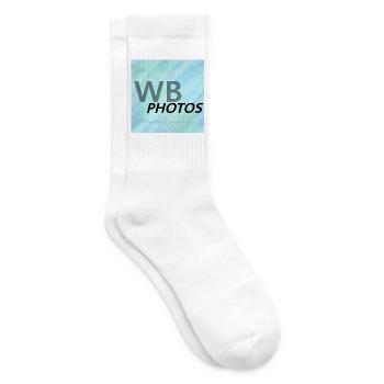 HELLBLAUES WBP-LOGO - Tennissocken - Weiß - Rechts