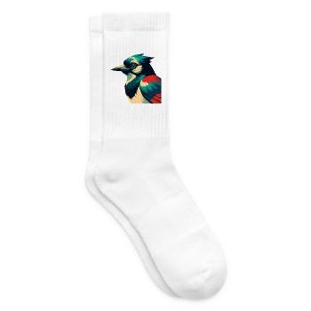Blauhäher Cartoon Figur Buntes Haustier Tier - Tennissocken - Weiß - Rechts