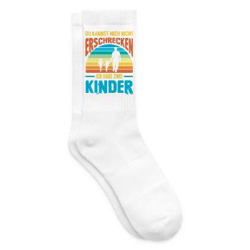 Papa 2 Kinder Geschenk Spruch Vater Geburtstag - Tennissocken - Weiß - Rechts