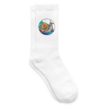Schnecke Buntglas Bunte Karikatur Kawaii Tier - Tennissocken - Weiß - Rechts