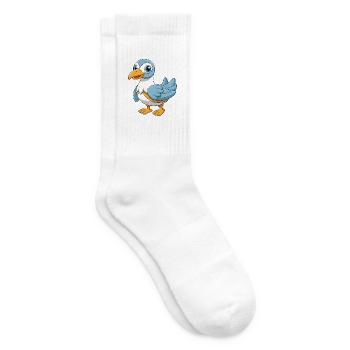 Albatross Niedliche Maskottchen Zeichentrickfigur Kawaii - Tennissocken - Weiß - Rechts