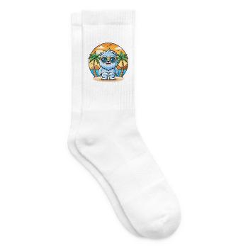Yeti Lustige Cartoon Sommer Strand Sonnenbrille - Tennissocken - Weiß - Rechts