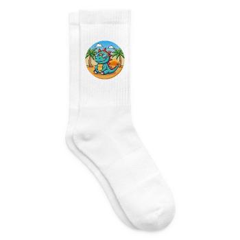 Dragon Lustige Cartoon Sommer Strand Sonnenbrille - Tennissocken - Weiß - Rechts